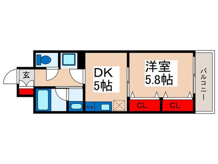BELLE・DEMEURE(1DK/7階)の間取り写真