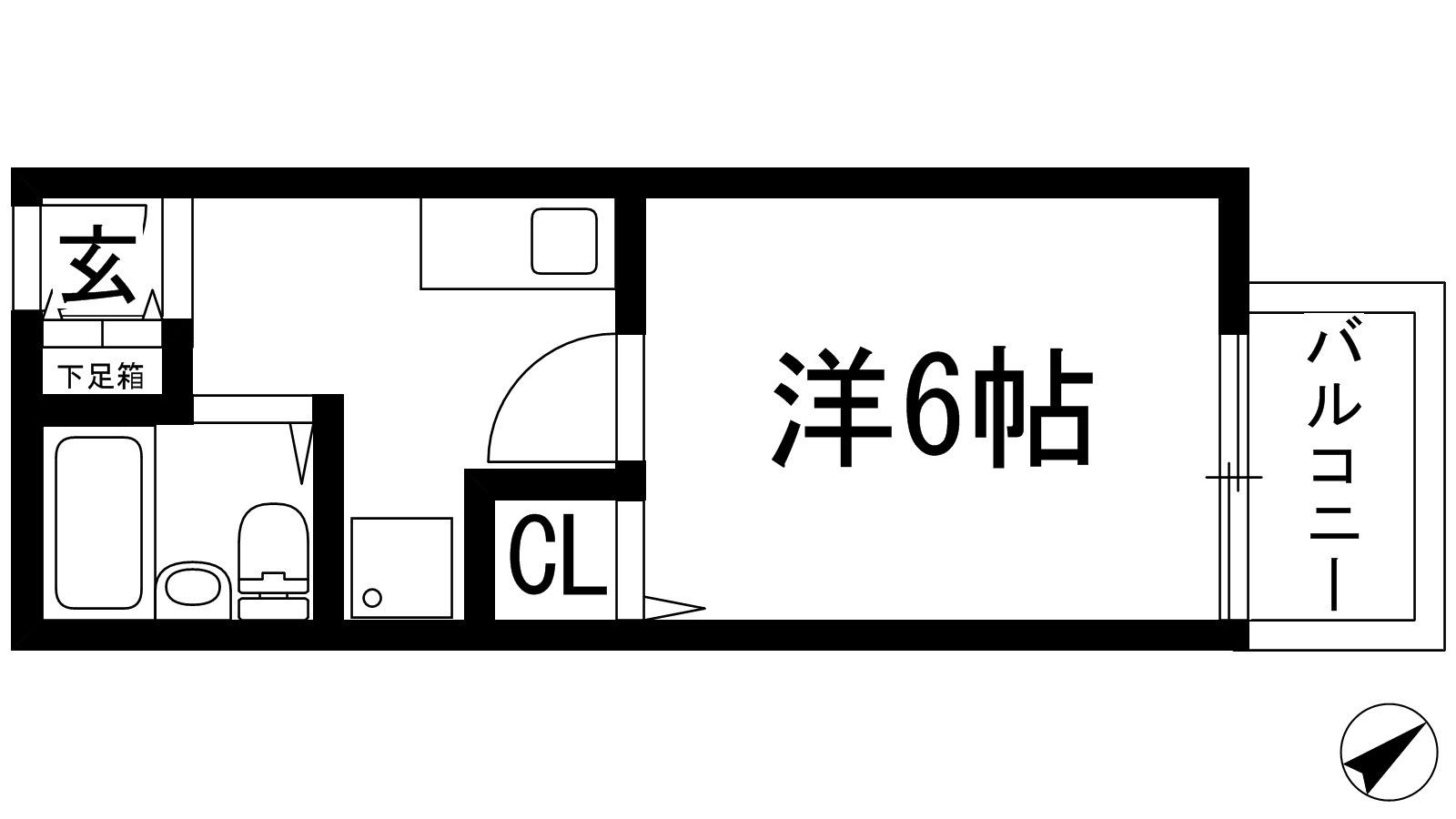 メゾン室町(1K/1階)の間取り写真