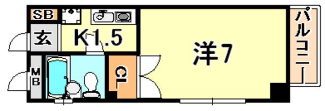 キミーズコート(1K/3階)の間取り写真