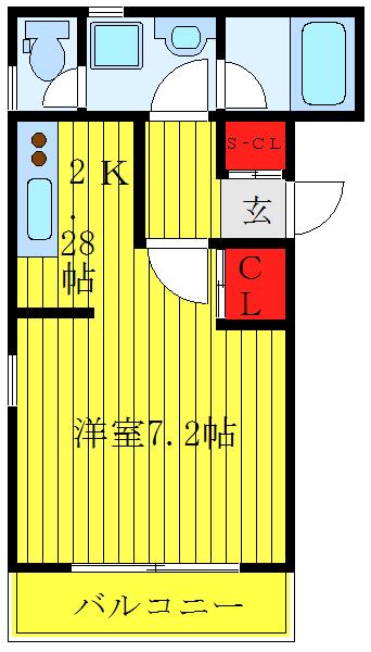 PICCOLA CASA286A(1K/2階)の間取り写真