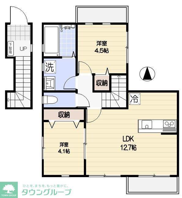 エールデュヴァン(2LDK/2階)の間取り写真