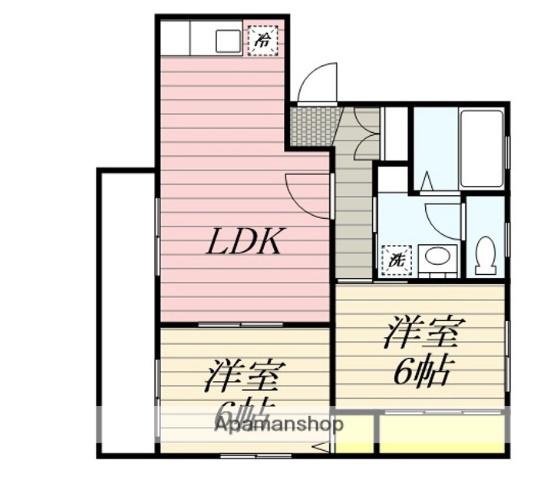 APARTMENT菜の花(2LDK/2階)の間取り写真