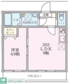 エレジオ横浜(1LDK/2階)の間取り写真