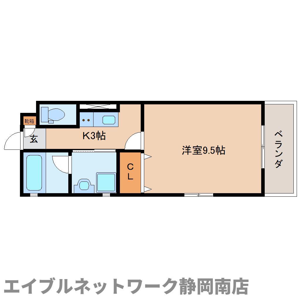 HONRADE (1K/1階)の間取り写真