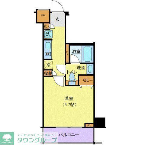 LOG登戸駅前(1K/7階)の間取り写真