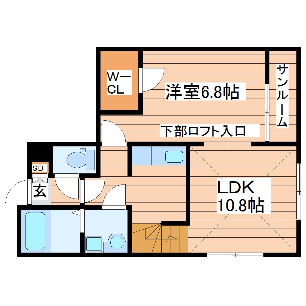 ラネージュ(1LDK/1階)の間取り写真