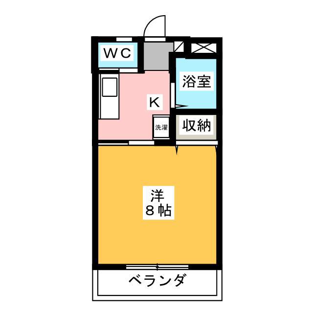 棒屋第2城北ハイツ(1K/2階)の間取り写真