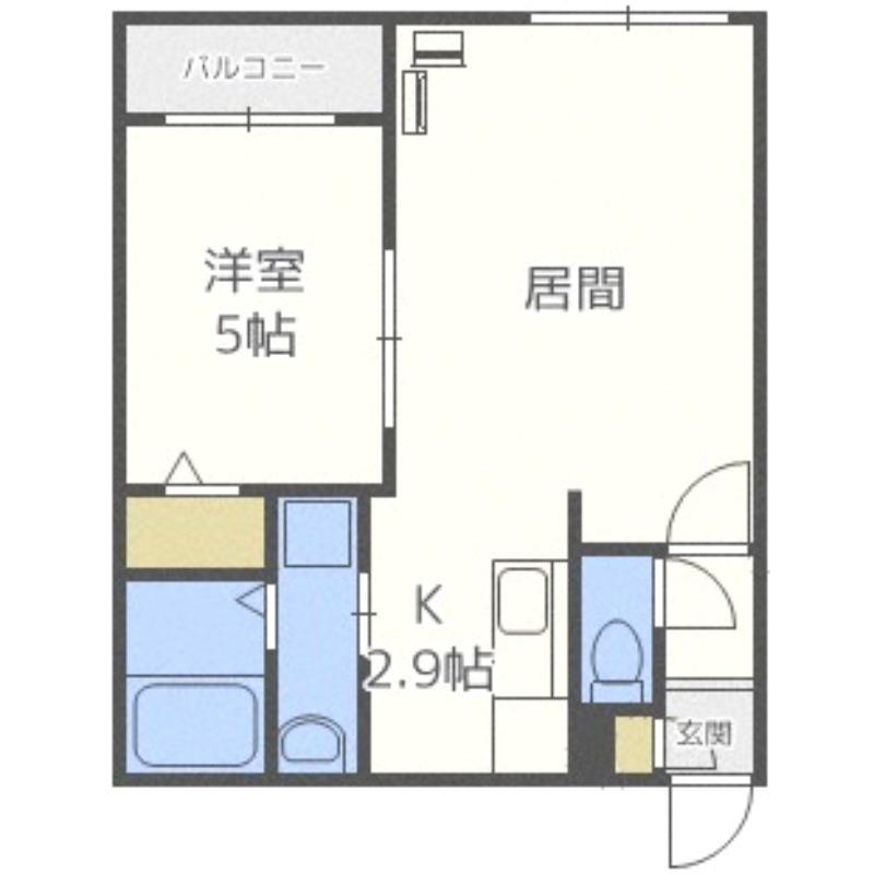 サンステージ前田110(1LDK/4階)の間取り写真