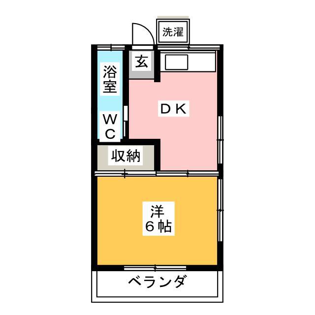 シャロンハイツ(1DK/2階)の間取り写真