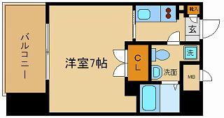 ベラジオ四条烏丸(1K/8階)の間取り写真