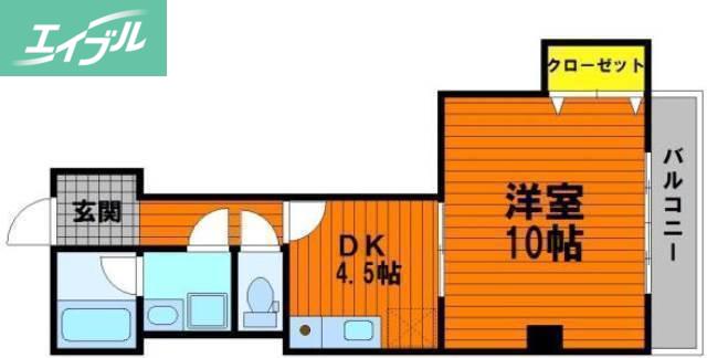 メゾンエース(1DK/2階)の間取り写真