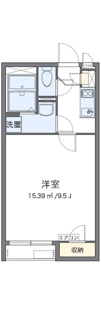 クレイノ樋下(1K/1階)の間取り写真