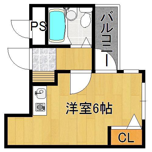 ふぁらおん(ワンルーム/2階)の間取り写真