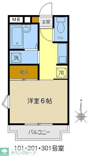 サンモール松崎(1K/1階)の間取り写真