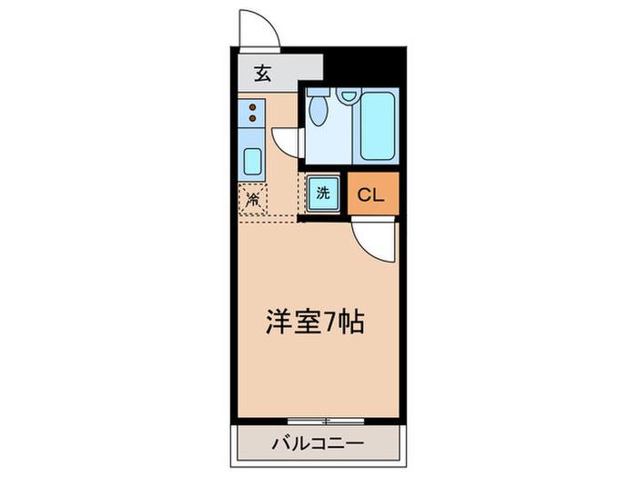 ヴィラソレーユ(ワンルーム/2階)の間取り写真