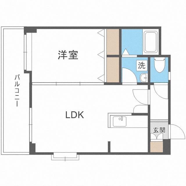 ルピエ舞鶴(1LDK/3階)の間取り写真