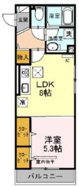 コスモス(1LDK/3階)の間取り写真