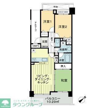 ライオンズガーデン幕張プラザ(3LDK/4階)の間取り写真