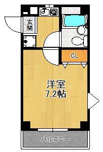 プレンティハウス(1K/2階)の間取り写真