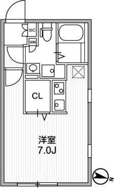 QUADOR中野(ワンルーム/3階)の間取り写真