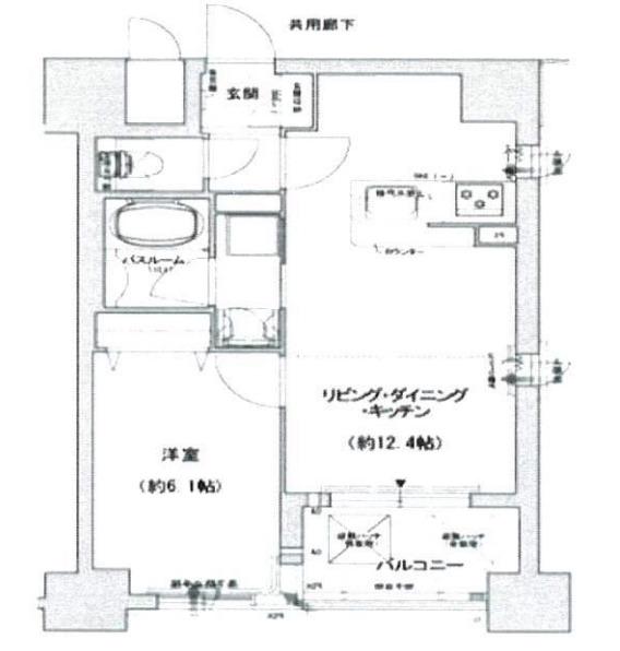 ウィズなんば(1LDK/7階)の間取り写真