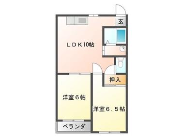 メゾン田村(2LDK/2階)の間取り写真
