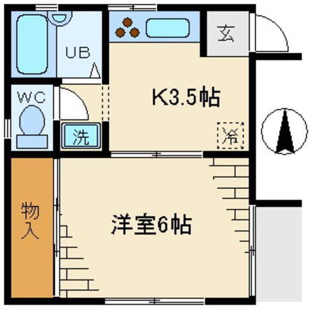 JR総武線 平井駅(東京) 徒歩4分 2階建 築30年(1K/1階)の間取り写真