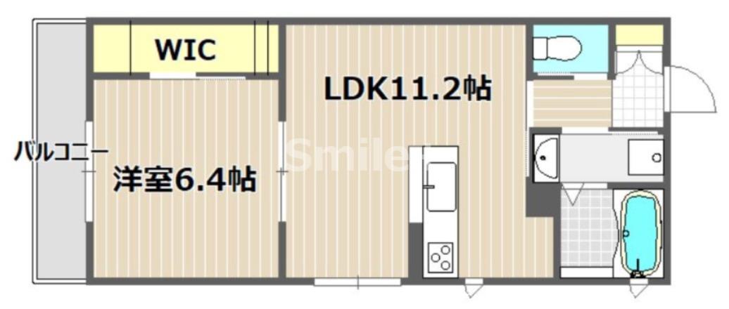 ベレオ田中(1LDK/2階)の間取り写真