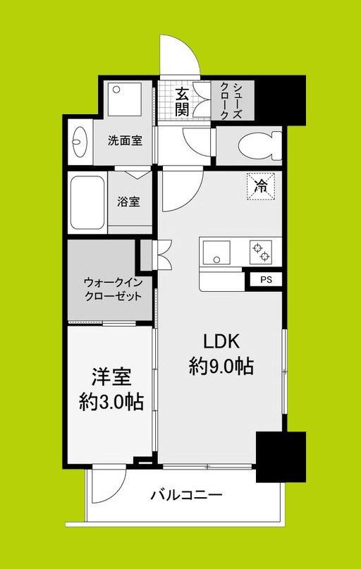 セレニテ谷町四丁目アリエ(1LDK/6階)の間取り写真