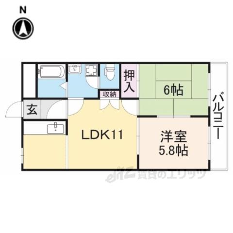 エメリーパレス(2LDK/2階)の間取り写真