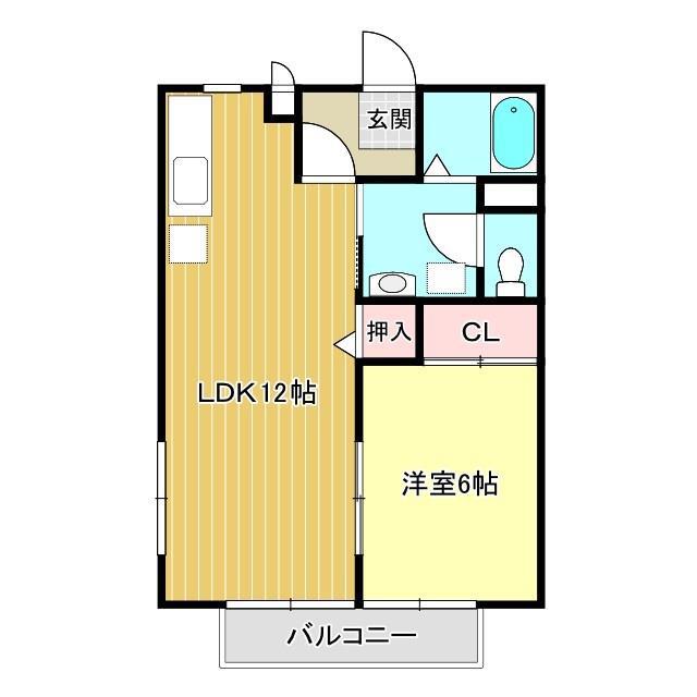 サンビレッジ南一色(1LDK/1階)の間取り写真