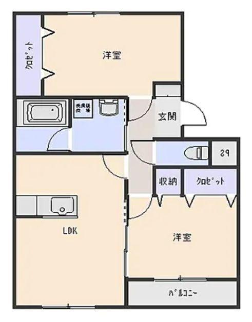セントラルパーク(2LDK/2階)の間取り写真