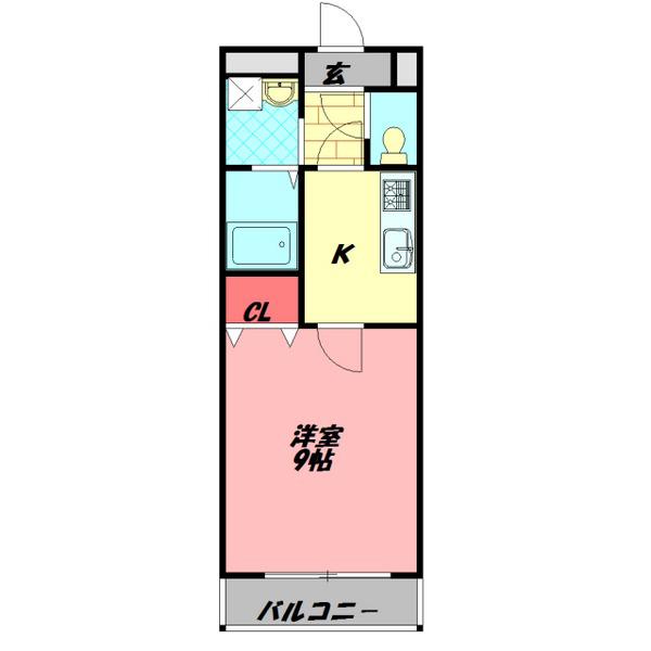 アムールYF(1K/2階)の間取り写真
