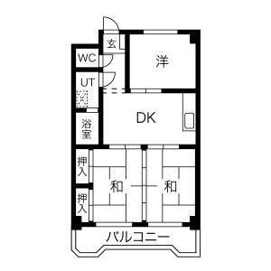 メゾン徳II(3DK/4階)の間取り写真