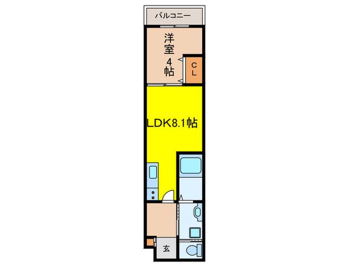 ALEGRIA逆瀬川(1LDK/3階)の間取り写真