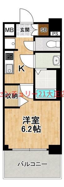 アドバンス大阪フェリーチェ(1K/7階)の間取り写真
