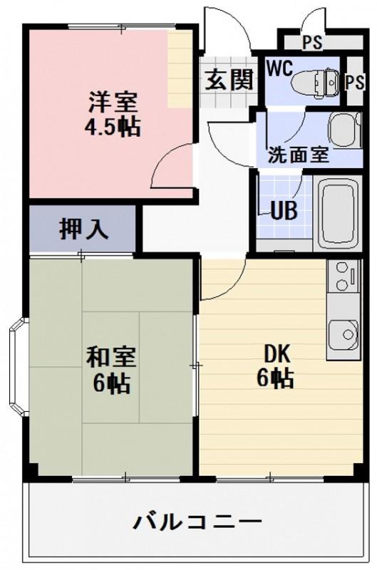 LA PREMIERE(2DK/2階)の間取り写真