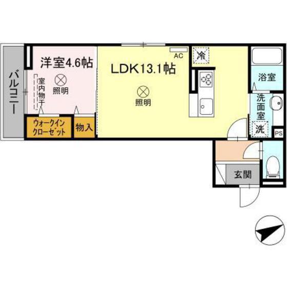 クレシアコート(1LDK/2階)の間取り写真