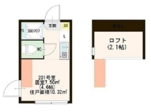 マルシエール西早稲田(ワンルーム/2階)の間取り写真