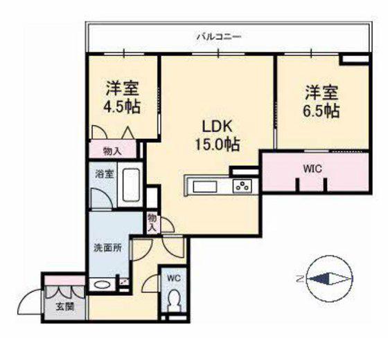 ボヌール櫻(2LDK/3階)の間取り写真