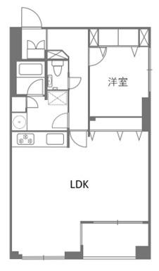 カルパティア市ヶ谷(1LDK/1階)の間取り写真
