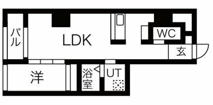 コスモ釣鐘町(1LDK/2階)の間取り写真