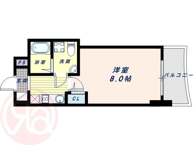 セレニテ桜川駅前プリエ(1K/10階)の間取り写真