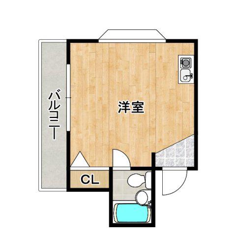 チュリスアベノ(ワンルーム/2階)の間取り写真