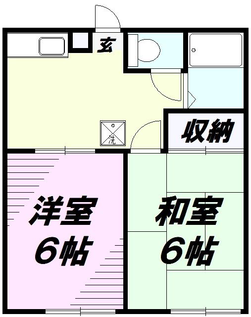 パレスイソマ(2K/2階)の間取り写真