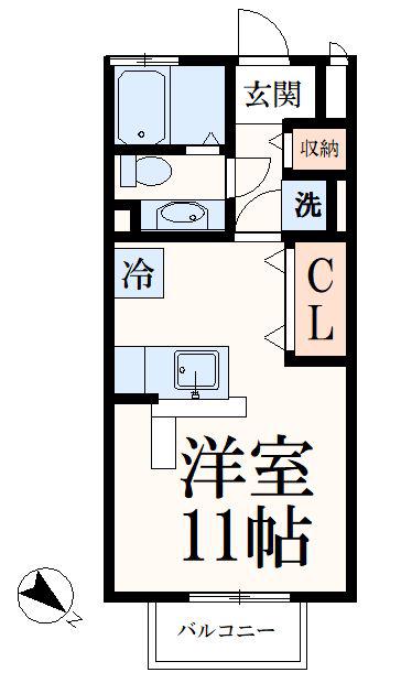 エトワール(ワンルーム/2階)の間取り写真