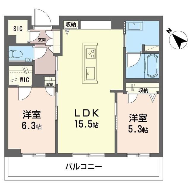 グラン リジエール(2LDK/2階)の間取り写真