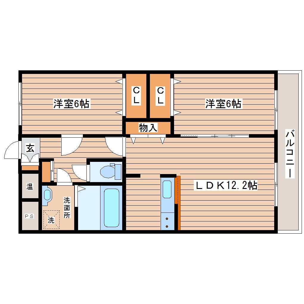コンフィールド(2LDK/3階)の間取り写真