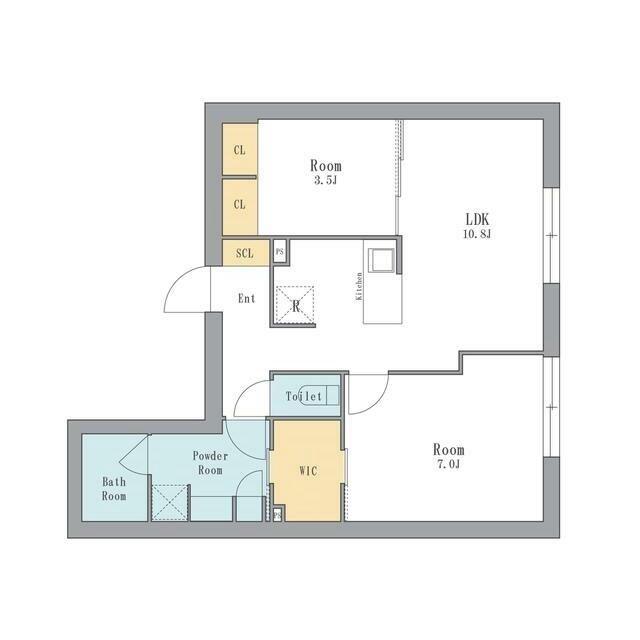 LEGALAND駒沢大学ANNEX(2LDK/2階)の間取り写真