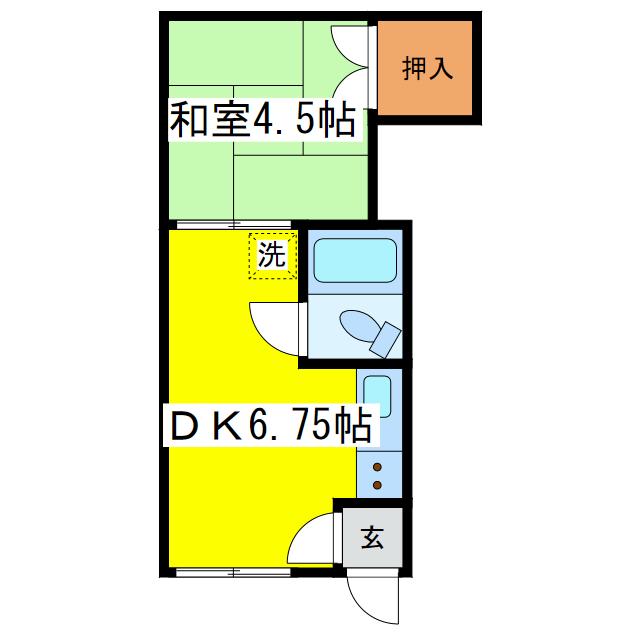 コーポ入江(1DK/2階)の間取り写真